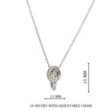 Silver Interlocking Circle Pendant with Crystals Necklace