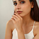 Gold Dainty Three-Stone Rectangle Bracelet