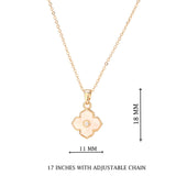 Gold White Blossom Pendant  Necklace