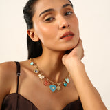 MULTY CHARM HEART SHAPE NECKLACE