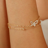 Gold Butterfly Charm Bracelet
