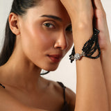 Black Silver Plated Bracelet With Magnetic Lock