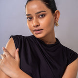Gold Plated Metal Drop Earrings