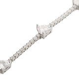 Silver Hearts Tennis Bracelet