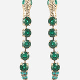 Gold Plated Green CZ Stone Snake Earrings