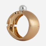 Pearly Matte  Finish Gold plated Bangle Cuff