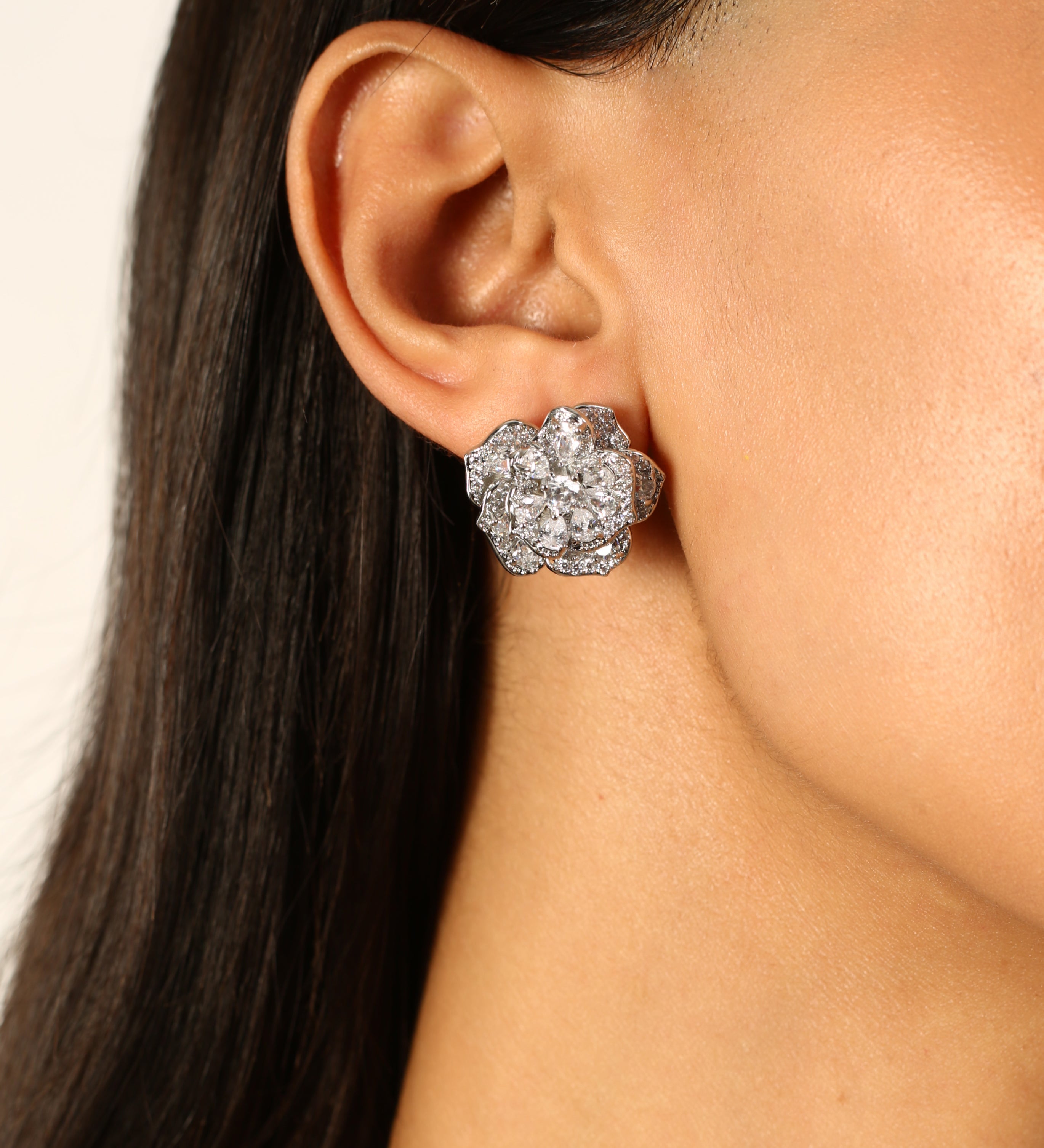 Small Floral Antitarnish Silver Plating Earring