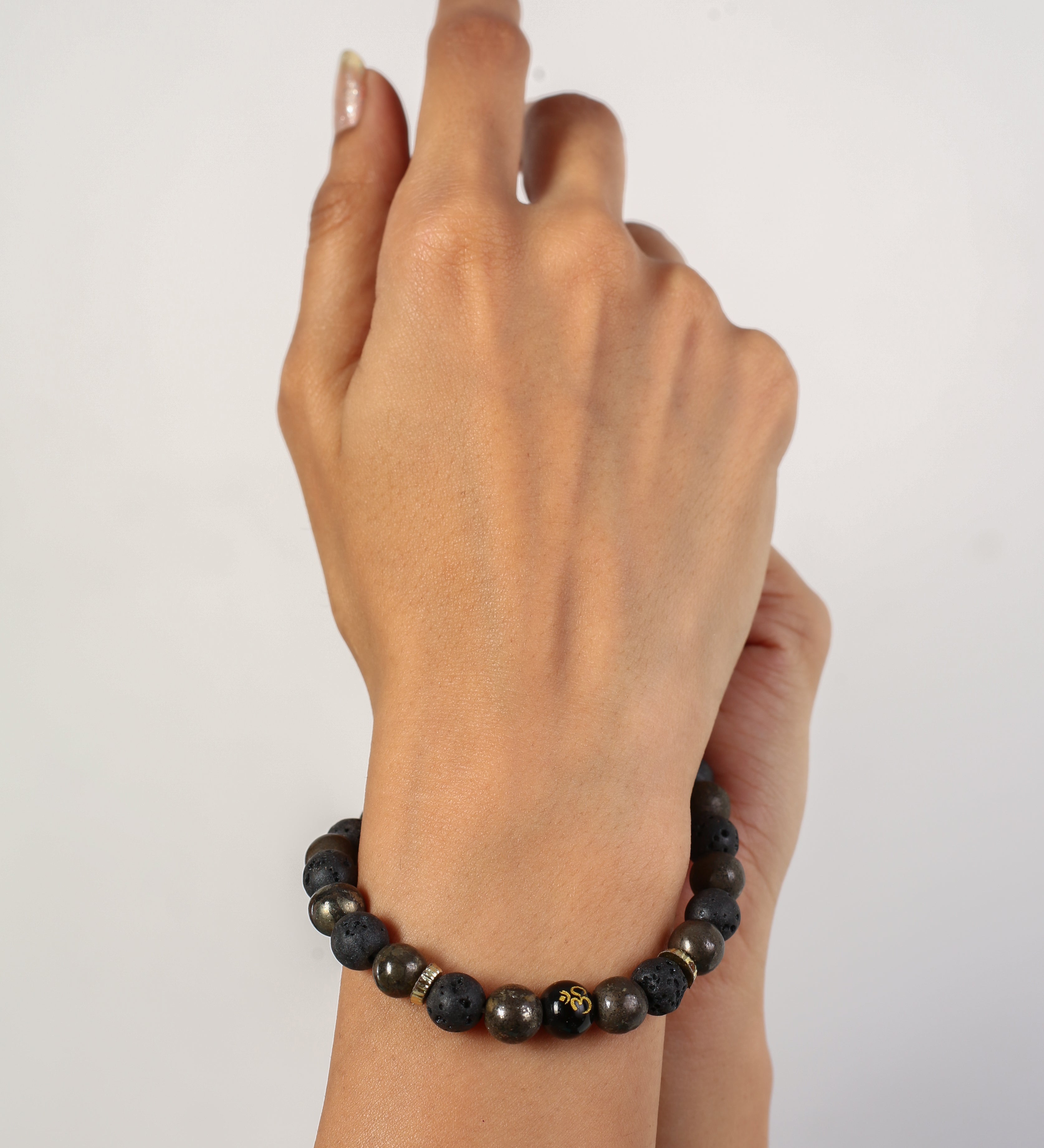 The Volcanic Shield & Pyrite Bracelet