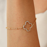 Gold Clover Charm Bracelet