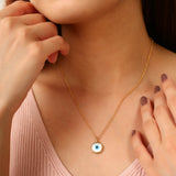 Gold Minimal Evil Eye Pendant Necklace