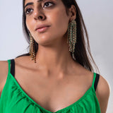 Green Gold Plated Earrings