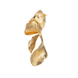 Long Abstract Floral Gold plated Earrings
