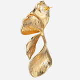 Long Abstract Floral Gold plated Earrings
