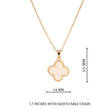 Gold Clover Pendant with White Accent Necklace
