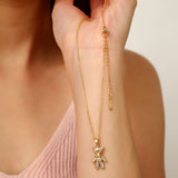 Gold Teddy crystal Pendant Necklace
