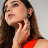 Black Onyx Clover Studs