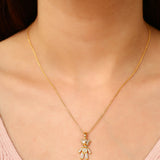 Gold Teddy crystal Pendant Necklace