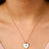 Gold Heart Evil Eye Pendant Necklace