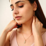 Gold Teddy crystal Pendant Necklace