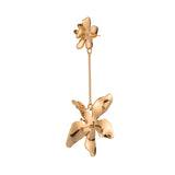 Gold plated Rose Flower Long Earrings