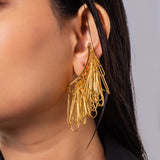 Elegant Gold Plated Hanging Earrings