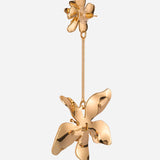 Gold plated Rose Flower Long Earrings