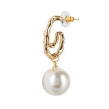 Pearl Abstract Shell Pearl Gold Plated Long Earrings