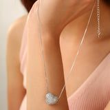 Silver Heart crystal Pendant Necklace