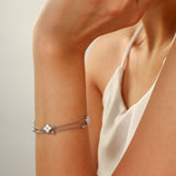 Silver Floral Charm Bracelet