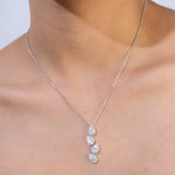 Silver Plated Four Tier Charm Pendant Necklace with Adjustable Chain