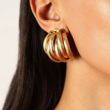 Gold Plated Teist Drop Studs