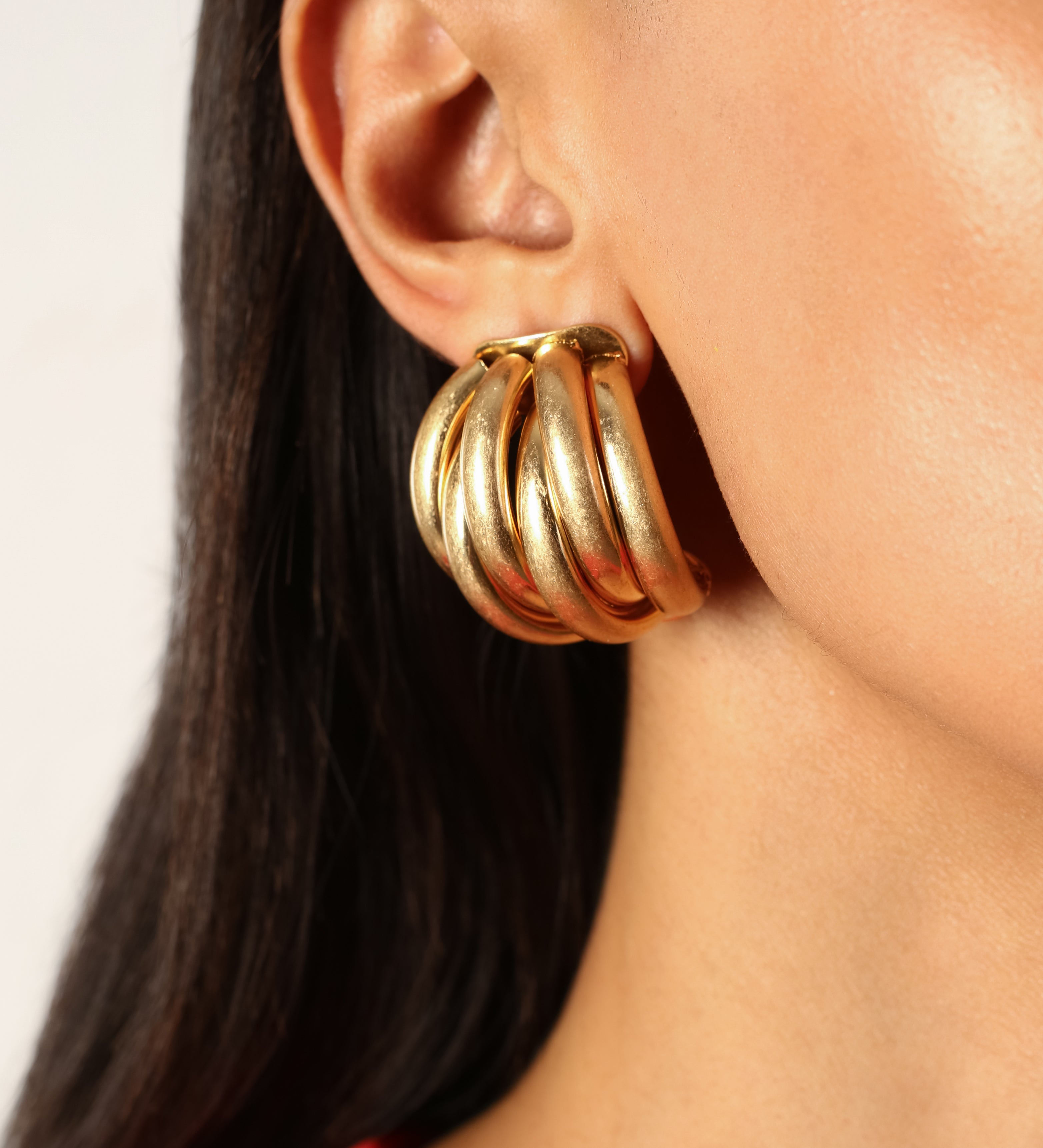 Gold Plated Teist Drop Studs