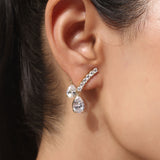 Gold Plated White CZ Stone Earrings