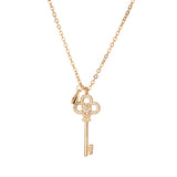 Gold Lock and Key Pendant Necklace