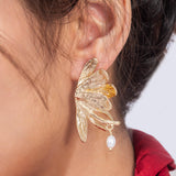 Gold Plated Wings Earrings