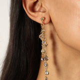 SHINY CZ STONE GOLD PLATED ANTITARNISH EARRING
