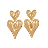 Tiered Heart Gold plated Earrings
