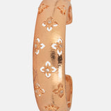 Thick Floral Gold Bracelet Cuff