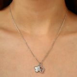 Silver Twin Clover Pendant Necklace