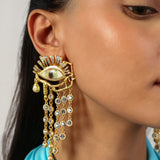 Royal Chain Flow Eyes Gold Plated Antitarnish Earring
