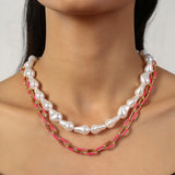 Dual Chain Gold Plated Necklace With Adjustable Chain