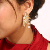 Gold Plated Wings Earrings
