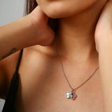 Silver Twin Clover Pendant Necklace
