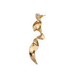 Wavy Gold plated Long Earrings