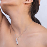 Silver Plated Four Tier Charm Pendant Necklace with Adjustable Chain