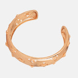 Thick Floral Gold Bracelet Cuff