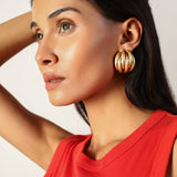 Gold Plated Teist Drop Studs