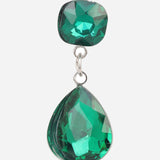 Green Cubic Zirconia Silver Plated Earrings
