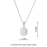 Silver Halo Oval Pendant Necklace