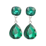 Green Cubic Zirconia Silver Plated Earrings